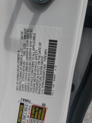 5FNRL6H80SB012620 - 2025 HONDA ODYSSEY TOURING WHITE photo 13