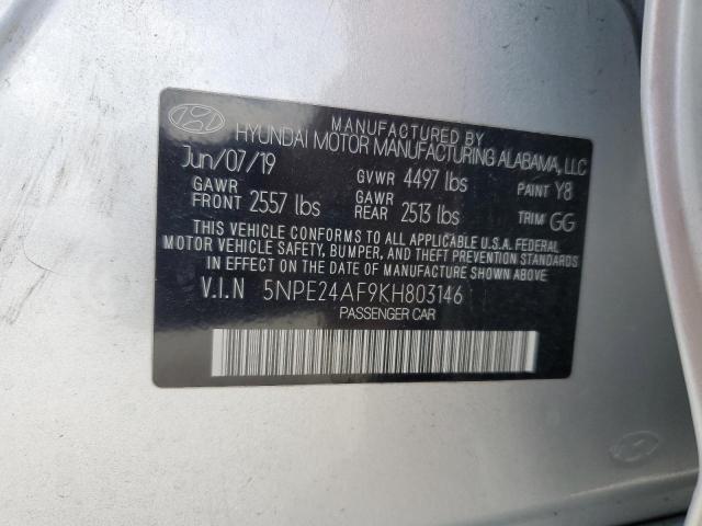 5NPE24AF9KH803146 - 2019 HYUNDAI SONATA SE Gümüş foto 12