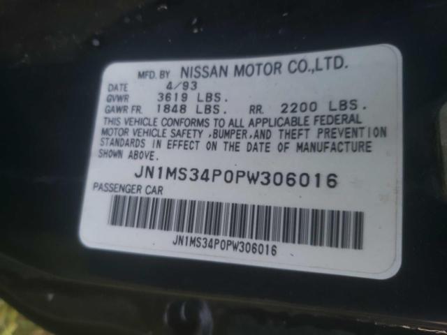 JN1MS34P0PW306016 - 1993 NISSAN 240SX BASE BLACK photo 10