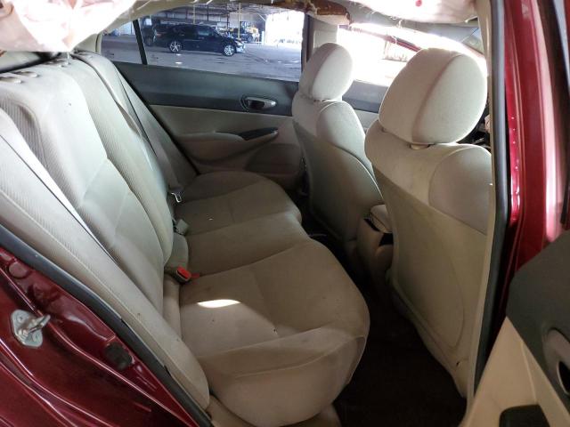 19XFA16559E002329 - 2009 HONDA CIVIC LX BURGUNDY photo 10