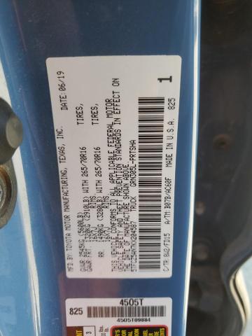 5TFCZ5AN7KX204587 - 2019 TOYOTA TACOMA DOUBLE CAB Көк фото 12