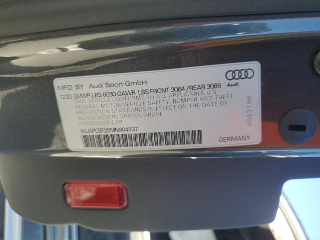 WUAPCBF20MN904937 - 2021 AUDI RS7 GRAY photo 12