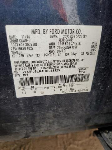 2LMPJ8LR4HBL13325 - 2017 LINCOLN MKX RESERVE Կապույտ լուսանկար 13