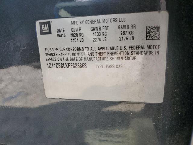 1G11C5SLXFF333868 - 2015 CHEVROLET MALIBU 1LT GRAY photo 12