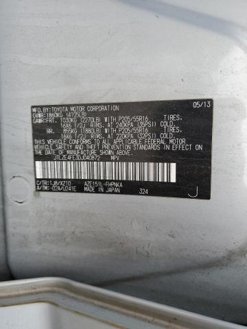 JTLZE4FE3DJ040872 - 2013 TOYOTA SCION XB Gümüş fotoğraf 12