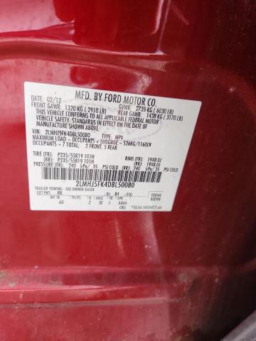 2LMHJ5FK4DBL50080 - 2013 LINCOLN MKT RED photo 12