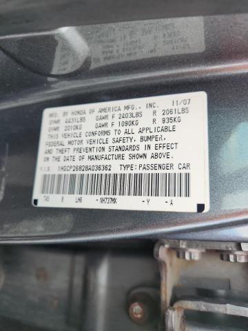 1HGCP26828A036362 - 2008 HONDA ACCORD EXL GRAY photo 12