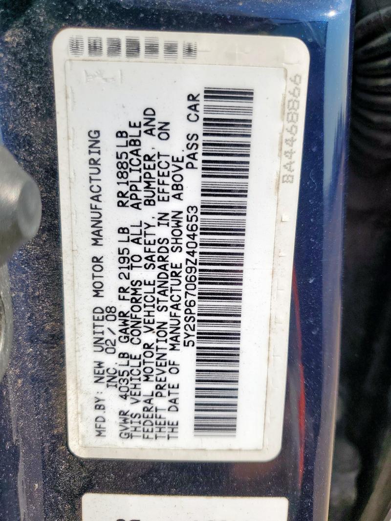 5Y2SP67069Z404653 - 2009 PONTIAC VIBE BLUE photo 12
