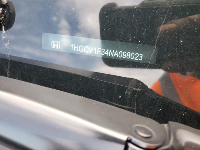 1HGCV1F34NA098023 - 2022 HONDA ACCORD SPORT 黑色 照片 12