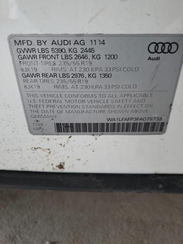 WA1LFAFP3FA079733 - 2015 AUDI Q5 PREMIUM PLUS WHITE photo 12