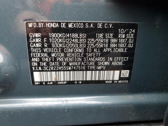 3CZRZ2H55SM747516 - 2025 HONDA HR-V SPORT BLUE photo 13