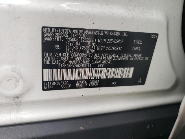 2T3P1RFV2RC480541 - 2024 TOYOTA RAV4 XLE 白色 照片 12