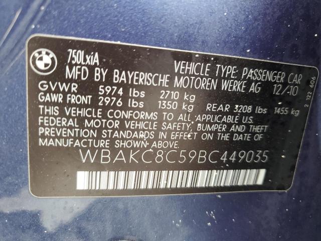 WBAKC8C59BC449035 - 2011 BMW ALPINA B7 BLUE photo 12