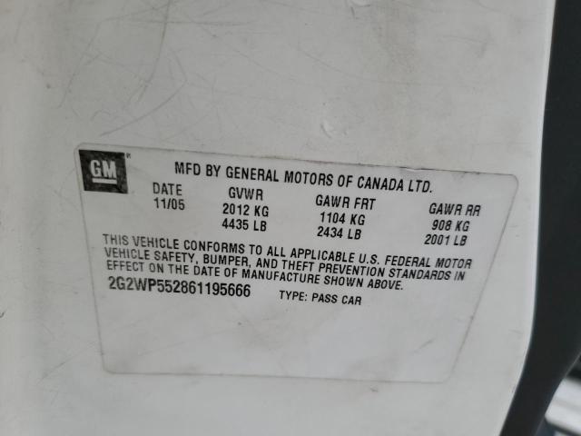 2G2WP552861195666 - 2006 PONTIAC GRAND PRIX 白色 照片 12