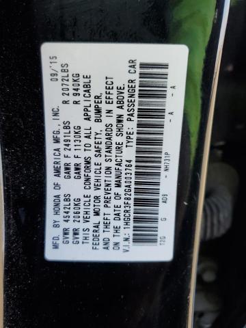 1HGCR3F82GA003764 - 2016 HONDA ACCORD EXL BLACK photo 13