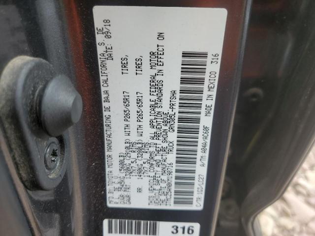 3TMCZ5AN0KM190716 - 2019 TOYOTA TACOMA DOUBLE CAB Gris photo 13