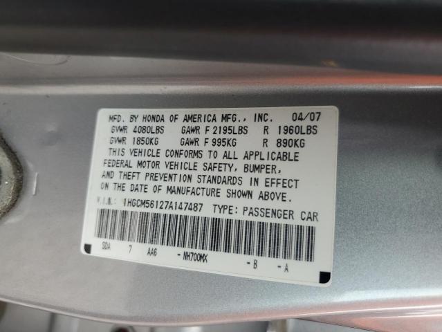 1HGCM56127A147487 - 2007 HONDA ACCORD VALUE SILVER photo 13
