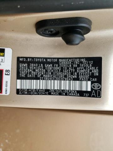 2T1BU4EE3DC978643 - 2013 TOYOTA COROLLA BASE Алтын фото 13