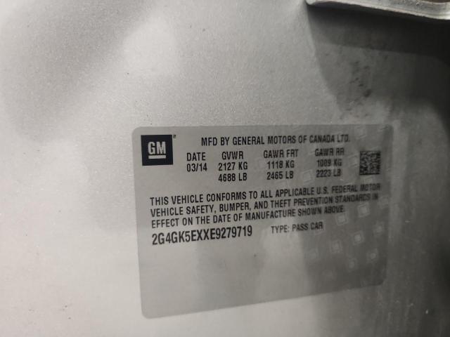 2G4GK5EXXE9279719 - 2014 BUICK REGAL SILVER photo 12