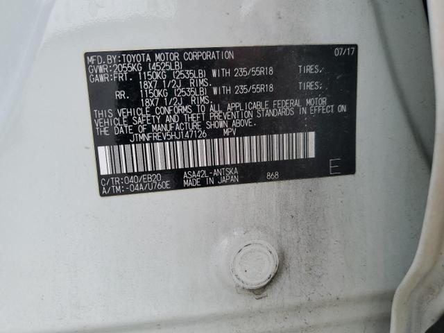 JTMNFREV5HJ147126 - 2017 TOYOTA RAV4 SE WHITE photo 12