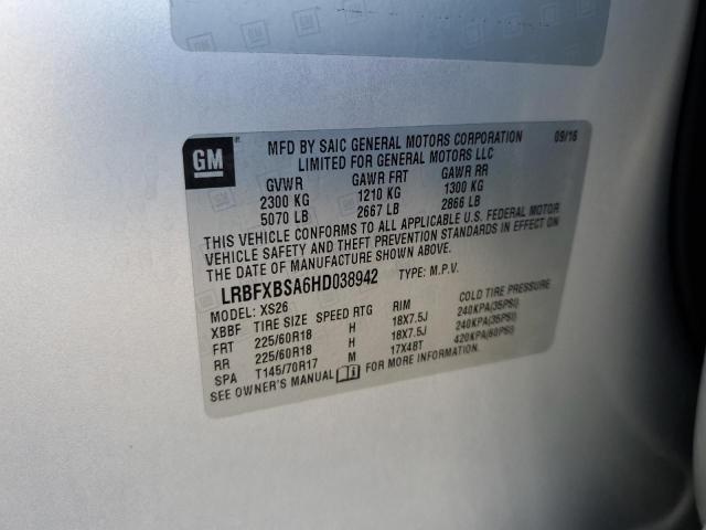 LRBFXBSA6HD038942 - 2017 BUICK ENVISION ESSENCE SILVER photo 13