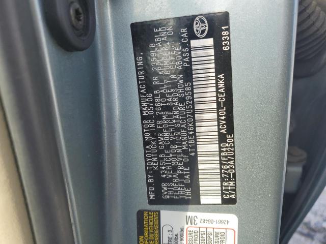 4T1BE46K07U529585 - 2007 TOYOTA CAMRY CE 绿色 照片 12