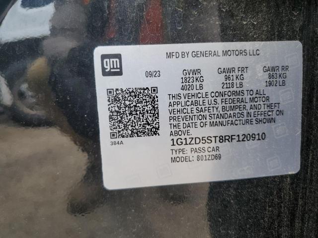 1G1ZD5ST8RF120910 - 2024 CHEVROLET MALIBU LT BLACK photo 12