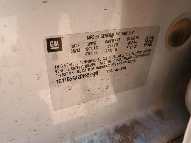 1G11B5SA2DF352400 - 2013 CHEVROLET MALIBU LS 银色 照片 12