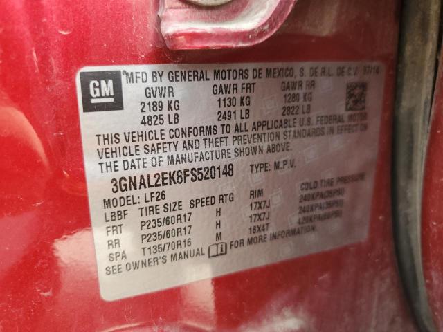 3GNAL2EK8FS520148 - 2015 CHEVROLET CAPTIVA LS RED photo 13