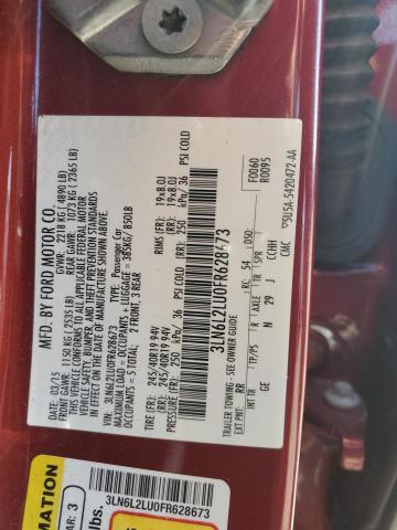 3LN6L2LU0FR628673 - 2015 LINCOLN MKZ HYBRID RED photo 12