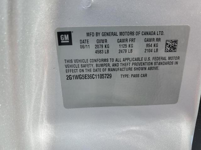 2G1WG5E36C1105729 - 2012 CHEVROLET IMPALA LT SILVER photo 12