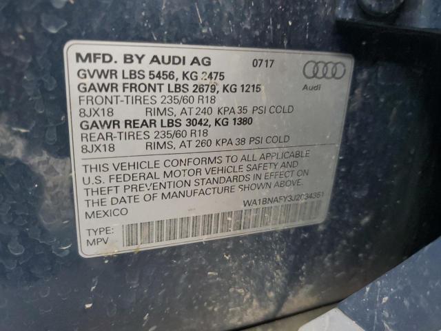 WA1BNAFY3J2034351 - 2018 AUDI Q5 PREMIUM PLUS BLUE photo 13