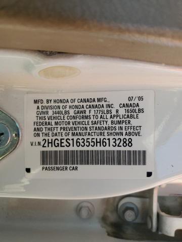 2HGES16355H613288 - 2005 HONDA CIVIC DX VP Ağ foto 12