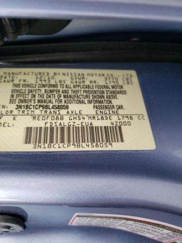 3N1BC1CP9BL458059 - 2011 NISSAN VERSA S BLUE photo 12