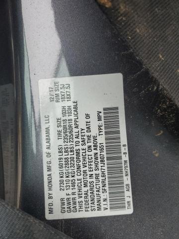 5FNRL6H71JB071651 - 2018 HONDA ODYSSEY EXL CHARCOAL photo 14