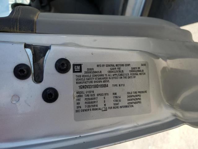 1GNDV23158D189064 - 2008 CHEVROLET UPLANDER LS Gümüş foto 13