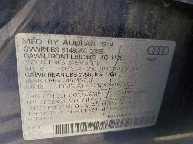 WA1UFAFL7EA137536 - 2014 AUDI A4 ALLROAD PREMIUM PLUS BLUE photo 12