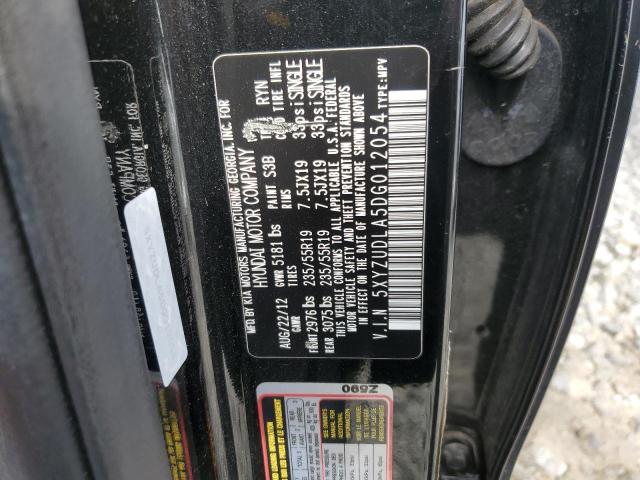 5XYZUDLA5DG012054 - 2013 HYUNDAI SANTA FE S BLACK photo 14