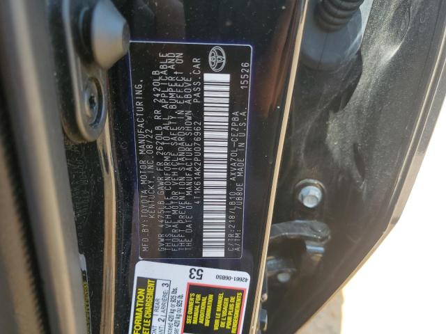 4T1K61AK2PU076962 - 2023 TOYOTA CAMRY XSE შავი ფოტო 12