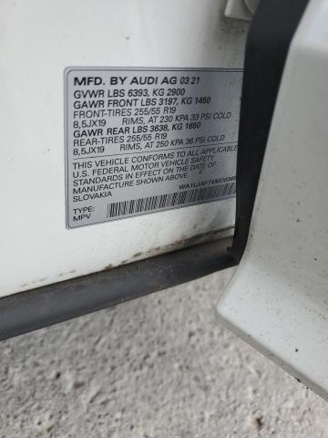 WA1LJAF74MD036500 - 2021 AUDI Q7 PREMIUM PLUS Ақ фото 14