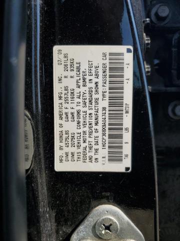 1HGCP368X9A047438 - 2009 HONDA ACCORD EXL BLACK photo 12