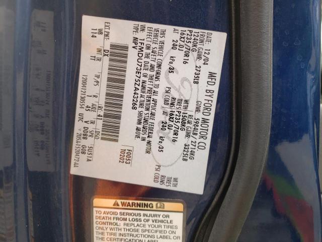 1FMDU73E75ZA43268 - 2005 FORD EXPLORER XLT ლურჯი ფოტო 13