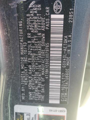 4T1BK1EB0EU079765 - 2014 TOYOTA AVALON BASE 灰色 照片 13