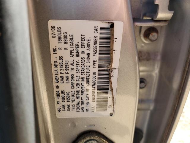 1HGCM55147A003618 - 2007 HONDA ACCORD VALUE Gümüş foto 12