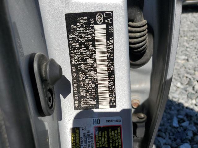 2T1BURHE0KC139135 - 2019 TOYOTA COROLLA L 银色 照片 12