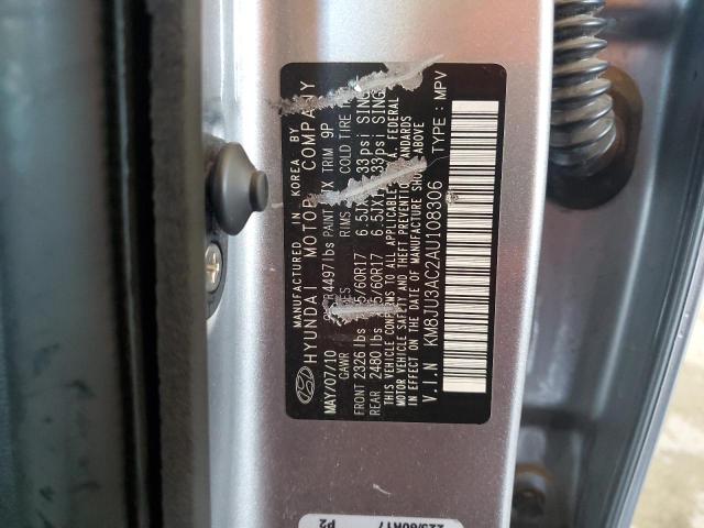 KM8JU3AC2AU108306 - 2010 HYUNDAI TUCSON GLS SILVER photo 13