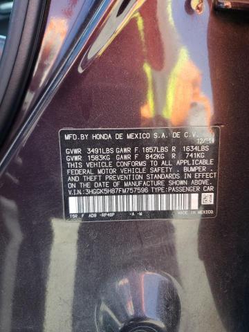 3HGGK5H87FM757596 - 2015 HONDA FIT EX 紫色 照片 12