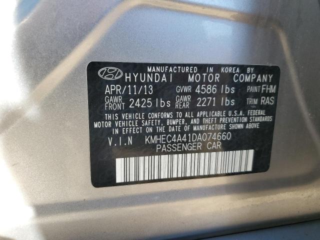 KMHEC4A41DA074660 - 2013 HYUNDAI SONATA HYBRID SILVER photo 12