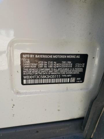 WBXHT3C58K3H35111 - 2019 BMW X1 XDRIVE28I WHITE photo 12