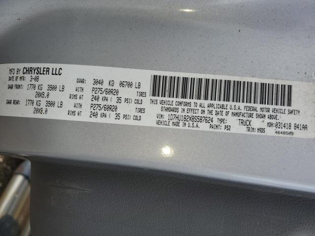 1D7HU182X8S587624 - 2008 DODGE RAM 1500 ST Gümüş foto 12